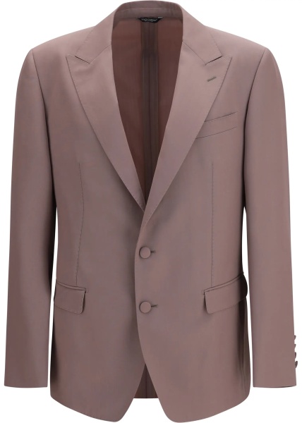 Jacheta Single-breasted wool poplin Jacket
