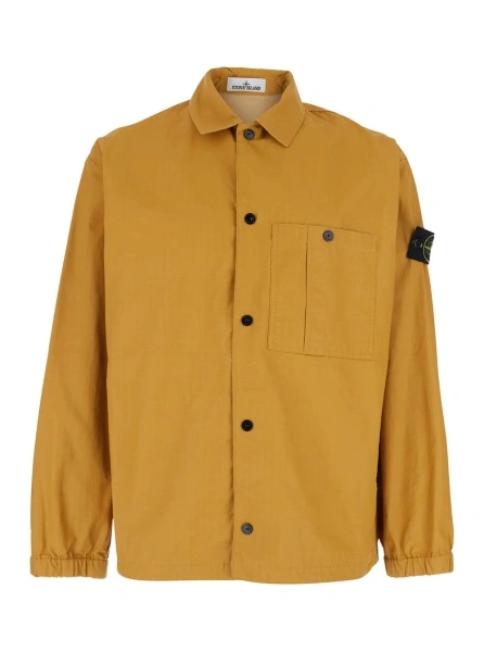 Jacheta Stone Island galbena din bumbac