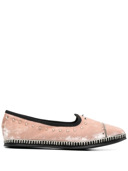 Mocasini Giuseppe Zanotti roz din catifea