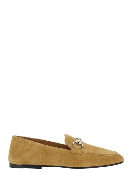 Mocasini 'Pierre' Beige loafers with Horsebit plaque on the front in suede for women