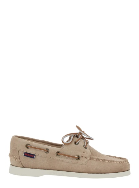 Mocasini 'Portland Dockside' Beige Loafers with Decorative Laces on the Sides and Contrasting Stitching in Suede Woman
