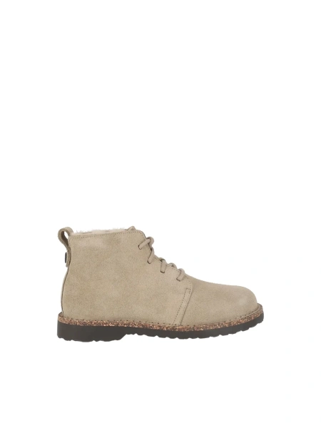 Mocasini Uppsala Mid S Shearling taupe, Suede Leather, Narrow Fit