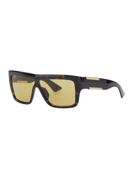 Ochelari Brown Aviator Sunglasses with Square Lenses and Metal Plates on the Side in Plastic for Women