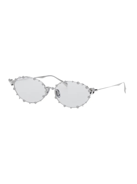 Ochelari Sunglasses 'YVMIN' with Silver Metal Floral Decorations for Women