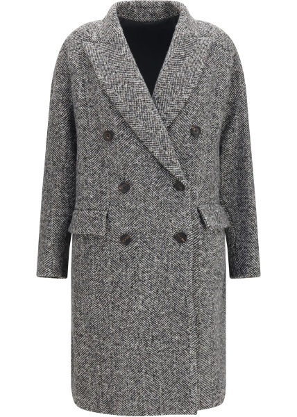 Paltoane Double-breasted wool and alpaca blend Coat with sequins