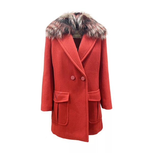 Paltoane Fendi Fur Collar Wool Coat