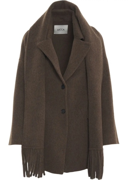 Paltoane Short coat with fringe details