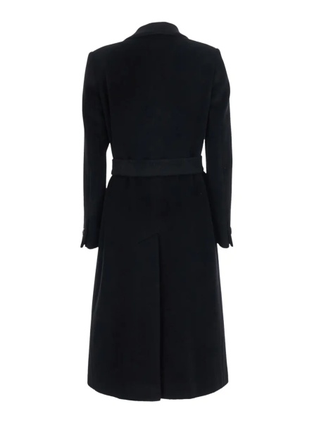 Paltoane Women's black fabric coat with essential design