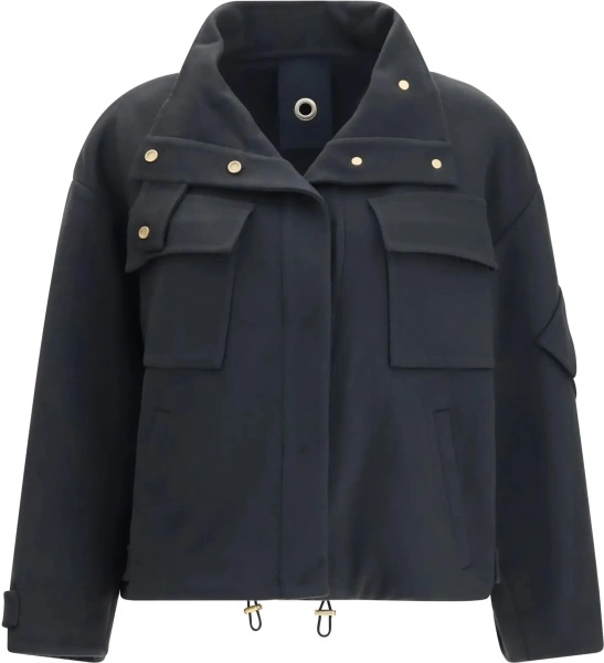 Palton Coat Caban in double cashmere blouson with high collar