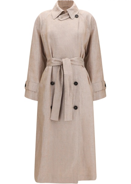 Palton Linen Trench coat with lurex