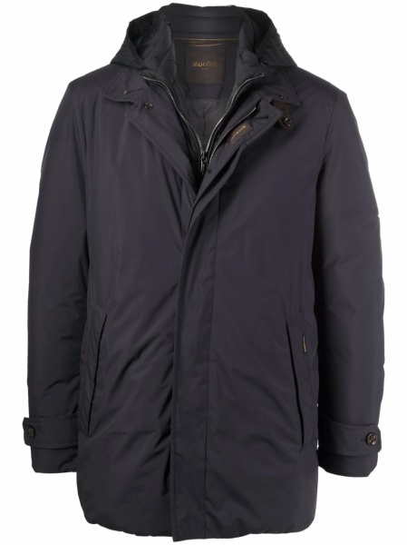 Palton Moorer albastru din polyester