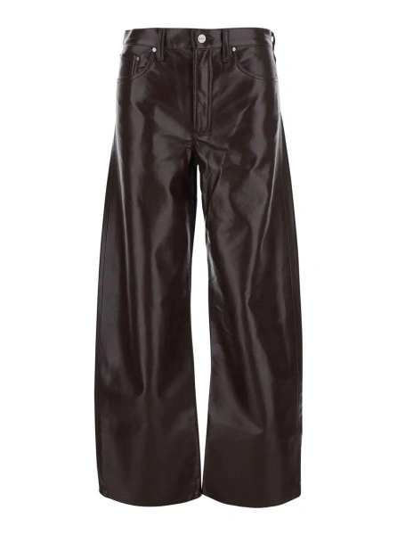 Pantaloni AGOLDE maro din piele ecologica