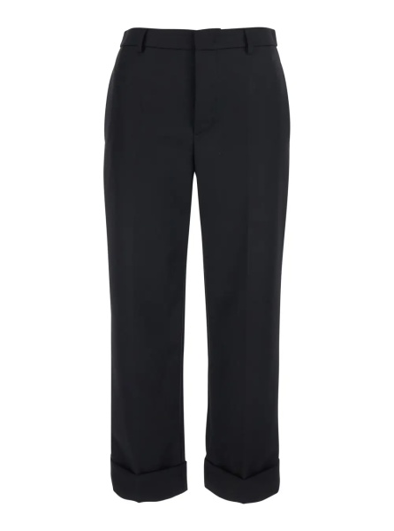 Pantaloni 'Andrew'Black Pants with Cuffed Hem in Wool Blend for Women