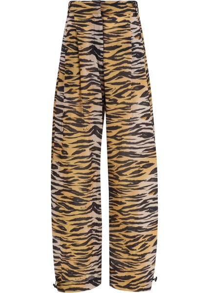 Pantaloni Barrel fit animal-print Pants