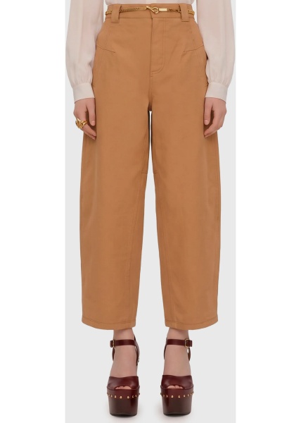 Pantaloni Barrel-Leg Pants In Cotton Canvas