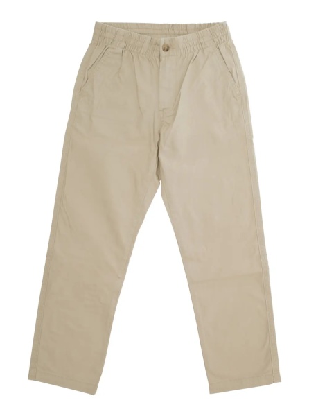 Pantaloni Beige Trousers with Elasticated Waist and Logo on Back in Cotton Baby