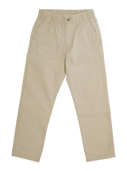 Pantaloni Beige Trousers with Elasticated Waist and Logo on Back in Cotton Baby