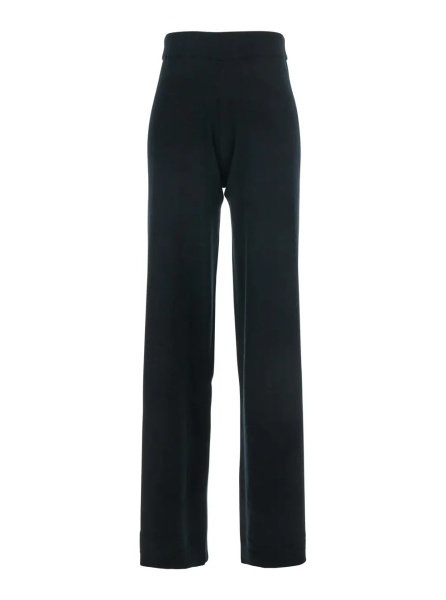 Pantaloni Black High Waisted Trousers in Cashmere and Wool Blend Woman