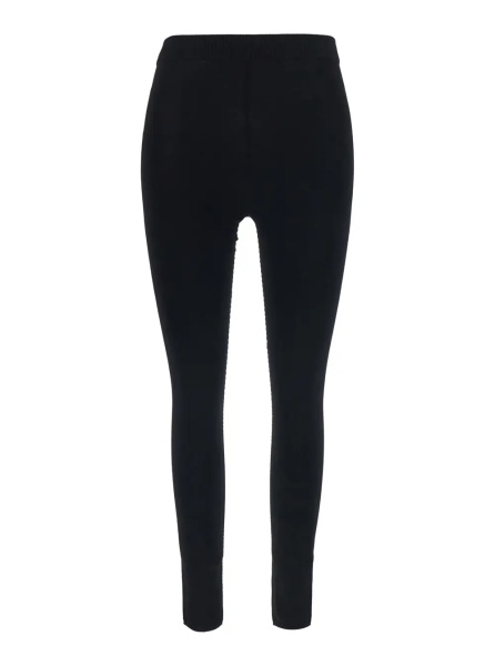 Pantaloni Black leggings with back Logo lettering in viscose women