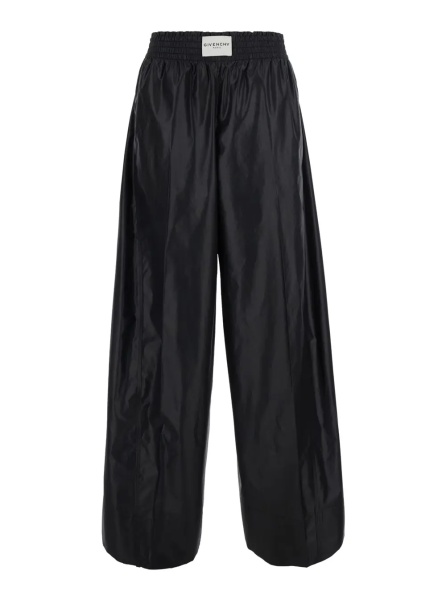 Pantaloni Black Pants with elasticated waist and logo patch on the front in Tech Fabric women