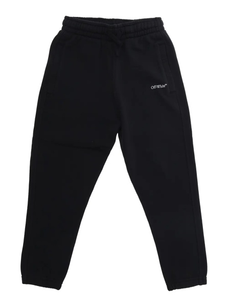 Pantaloni black Pants with pockets and logo on the front in cotton boy