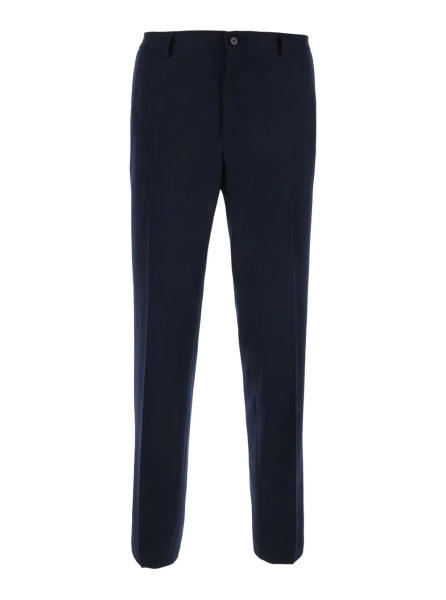 Pantaloni Blue pants with belt loops and back pockets in flannel for men