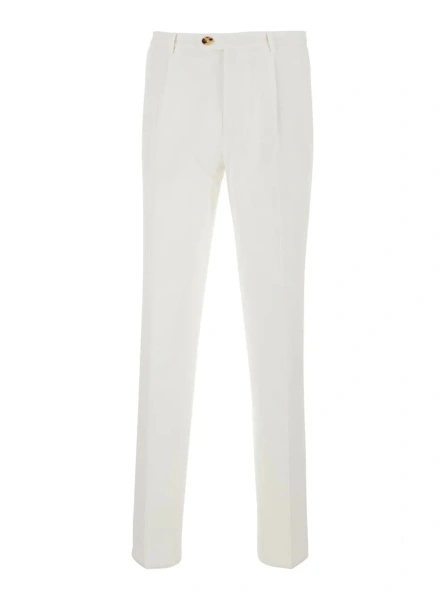 Pantaloni Brunello Cucinelli albi din bumbac