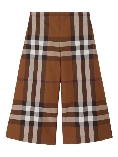 Pantaloni Burberry maro din bumbac