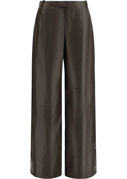 Pantaloni casual ARMA maro din piele