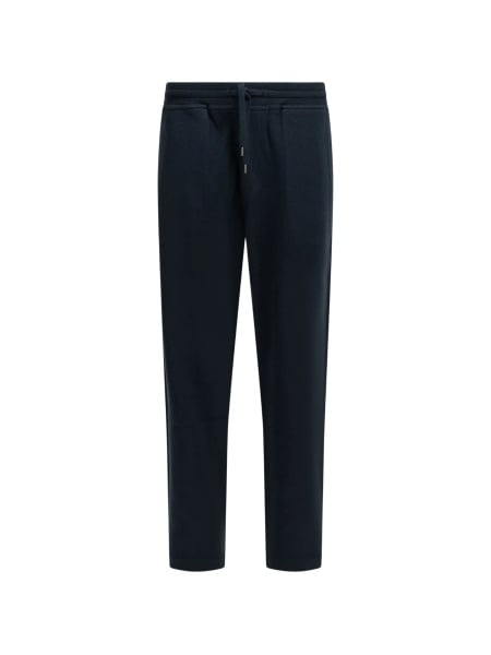 Pantaloni de trening Brunello Cucinelli albastri din casmir si bumbac