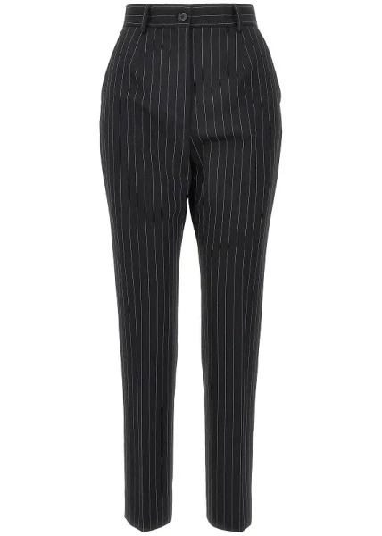 Pantaloni Dolce & Gabbana negri din lana