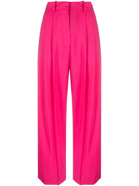 Pantaloni drepti ALYSI roz din lana si elastan