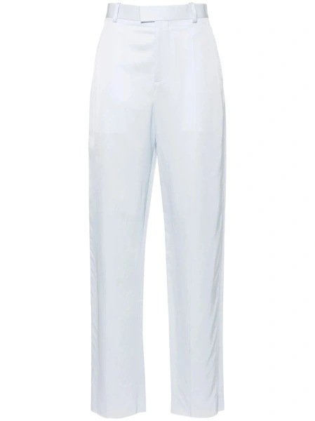 Pantaloni drepti Bottega Veneta albastri din vascoza