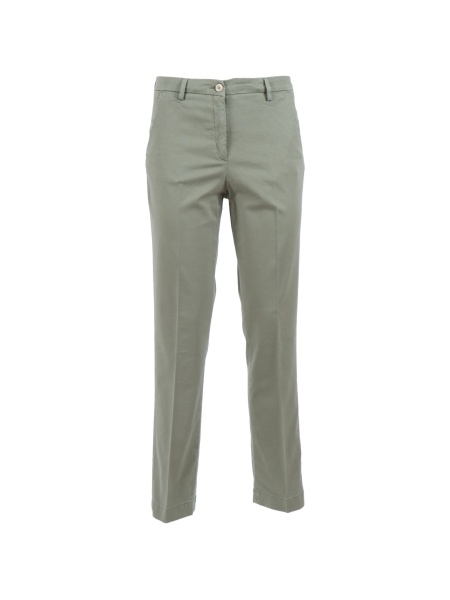 Pantaloni drepti Briglia verzi din material textil