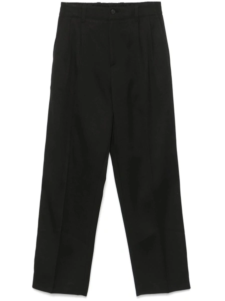 Pantaloni drepti Golden Goose negri din lana
