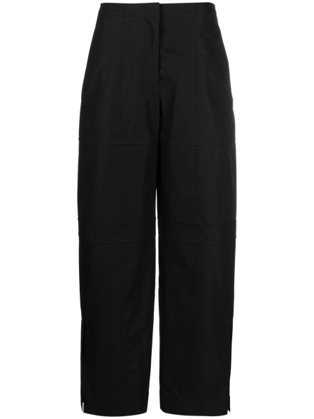 Pantaloni drepti Jil Sander negri din bumbac si polyester
