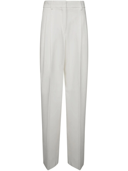Pantaloni drepti MaxMara Studio albi