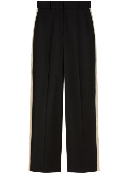 Pantaloni drepti Palm Angels negri din polyester si lana
