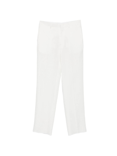 Pantaloni drepti Tagliatore albi din in