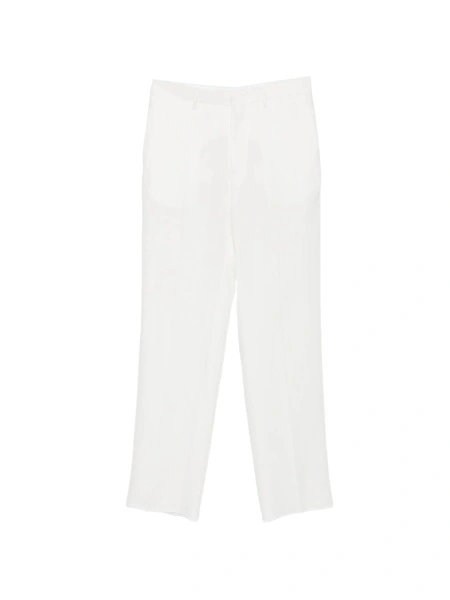 Pantaloni drepti Tagliatore albi din in