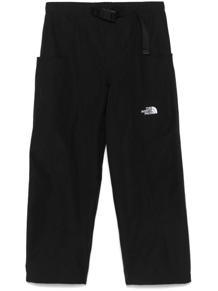 Pantaloni drepti The North Face negri din nylon si bumbac