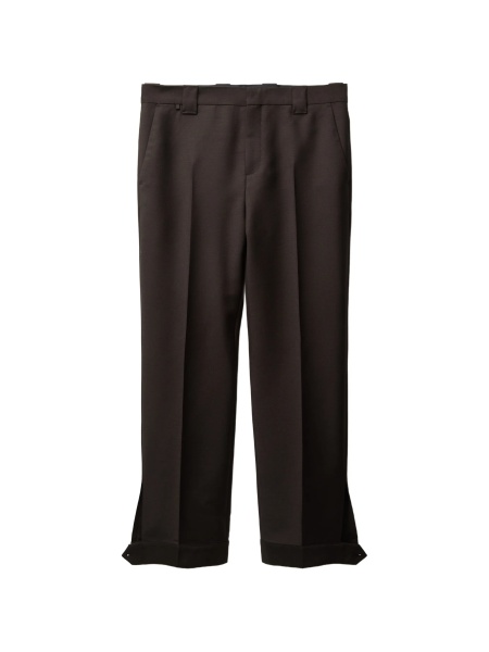 Pantaloni drepti Versace maro din mohair si lana