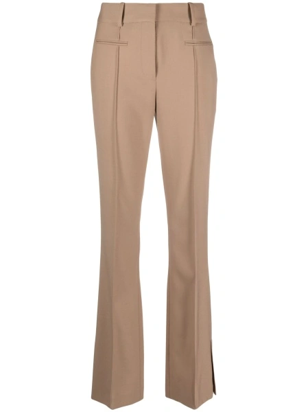 Pantaloni eleganti HELMUT LANG maro din lana si elastan