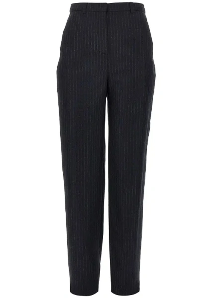 Pantaloni Emporio Armani albastri din lana