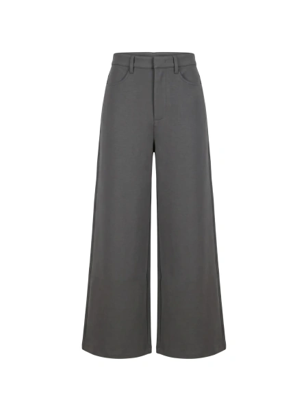 Pantaloni evazati Max Mara gri din material textil