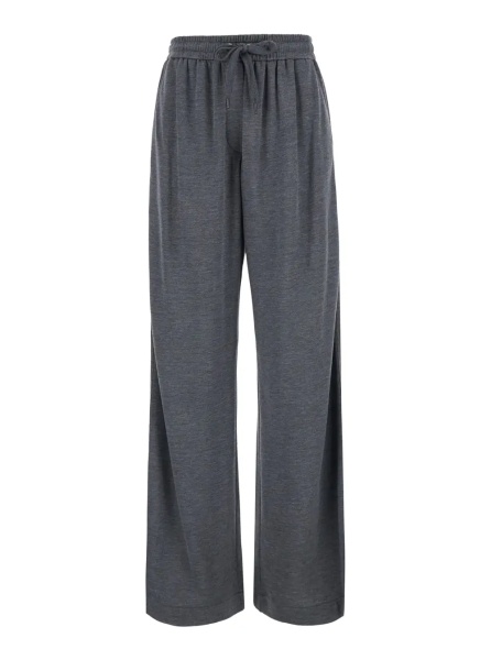 Pantaloni Gray Pants with elastic drawstring waist and Monil detail on the side in cotton blend for women