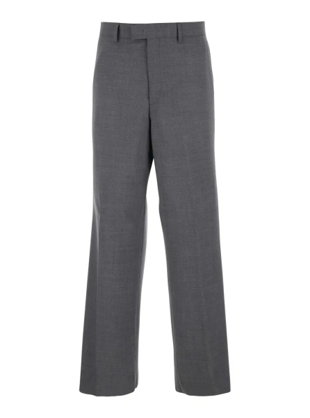Pantaloni Gray Tailored Pants with Back Welt Pocket In Wool for Men