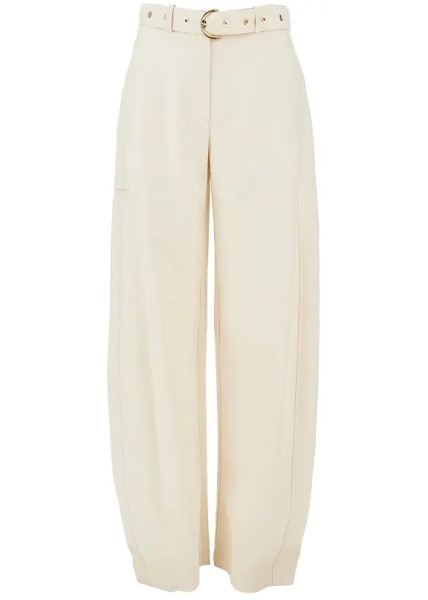 Pantaloni Panama fabric pants with belt