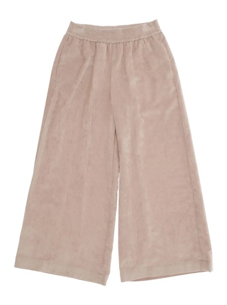 Pantaloni Pink Trousers with Elastic Waist and Applied Logo Patch in Fabric Baby