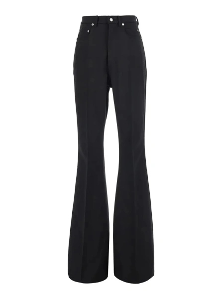 Pantaloni Rick Owens negri din bumbac 'Bolan Bootcut'